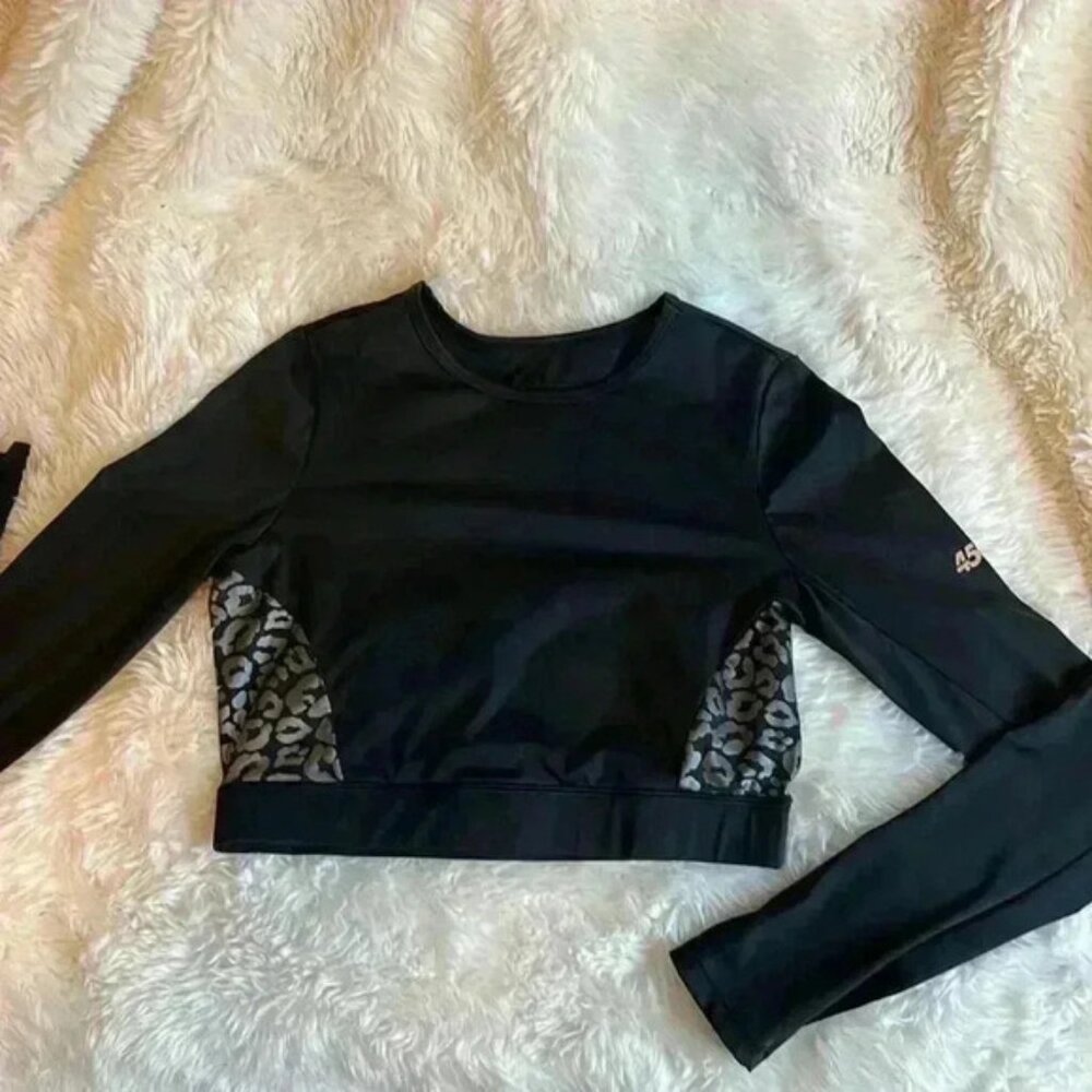 ASOS 4505 long sleeve crop top with open back detail and reflective side panel